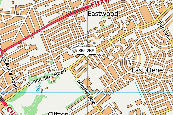 S65 2BS map - OS VectorMap District (Ordnance Survey)