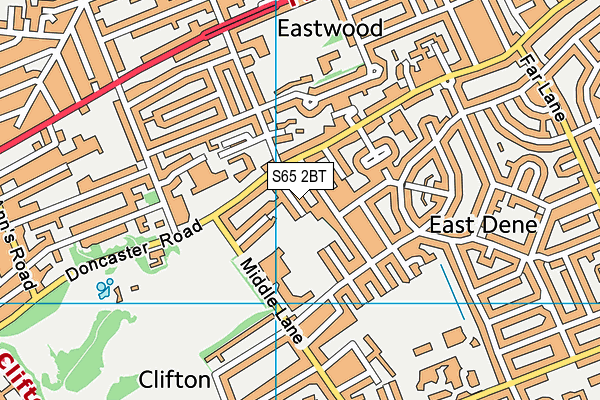 S65 2BT map - OS VectorMap District (Ordnance Survey)