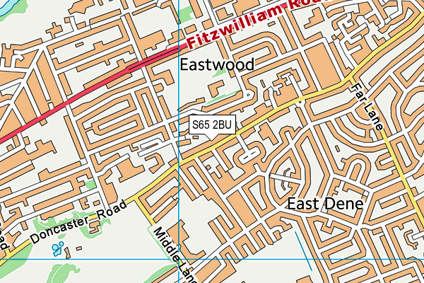 S65 2BU map - OS VectorMap District (Ordnance Survey)