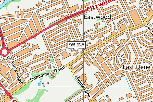 S65 2BW map - OS VectorMap District (Ordnance Survey)