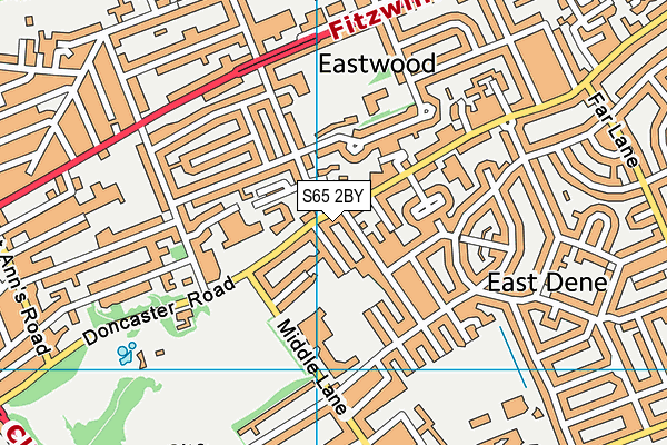 S65 2BY map - OS VectorMap District (Ordnance Survey)