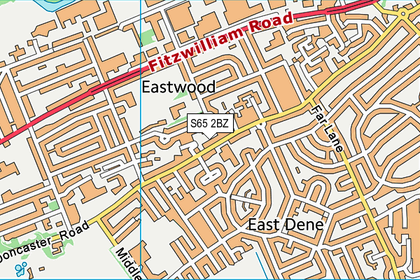 S65 2BZ map - OS VectorMap District (Ordnance Survey)