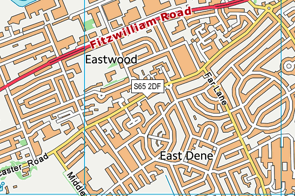 East Dene Primary map (S65 2DF) - OS VectorMap District (Ordnance Survey)