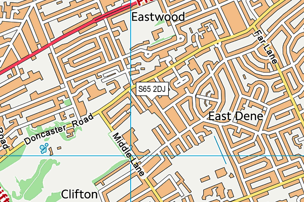 S65 2DJ map - OS VectorMap District (Ordnance Survey)