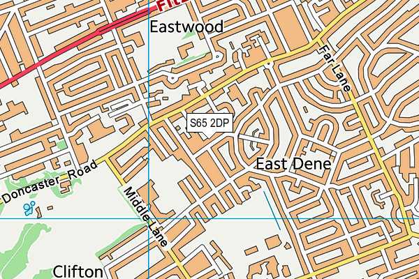 S65 2DP map - OS VectorMap District (Ordnance Survey)