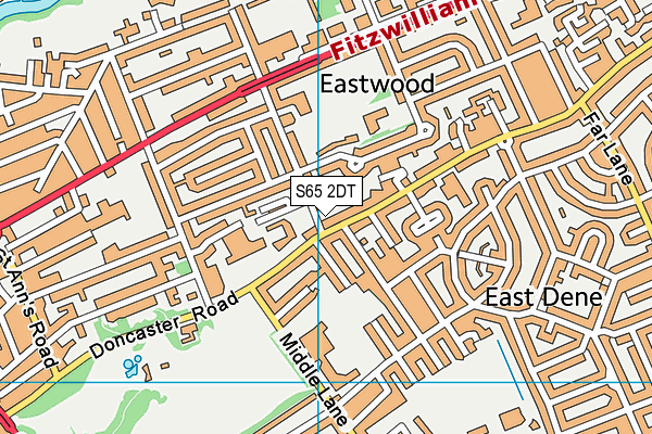 S65 2DT map - OS VectorMap District (Ordnance Survey)