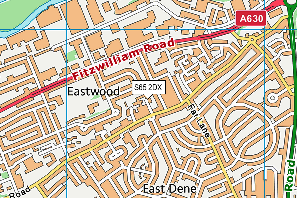 S65 2DX map - OS VectorMap District (Ordnance Survey)