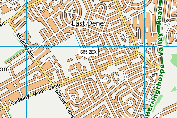 S65 2EX map - OS VectorMap District (Ordnance Survey)
