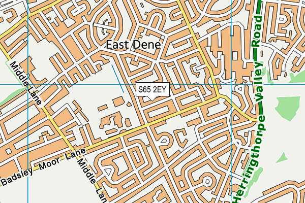 S65 2EY map - OS VectorMap District (Ordnance Survey)