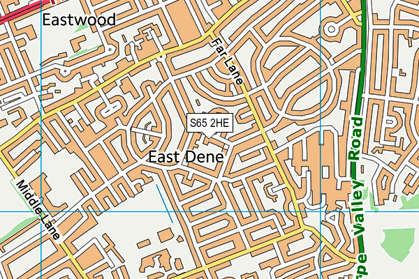 S65 2HE map - OS VectorMap District (Ordnance Survey)
