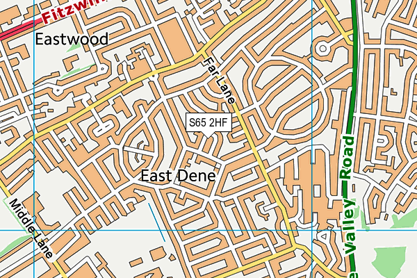 S65 2HF map - OS VectorMap District (Ordnance Survey)