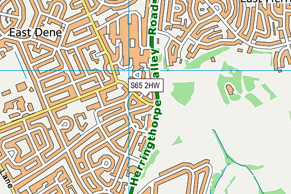 S65 2HW map - OS VectorMap District (Ordnance Survey)