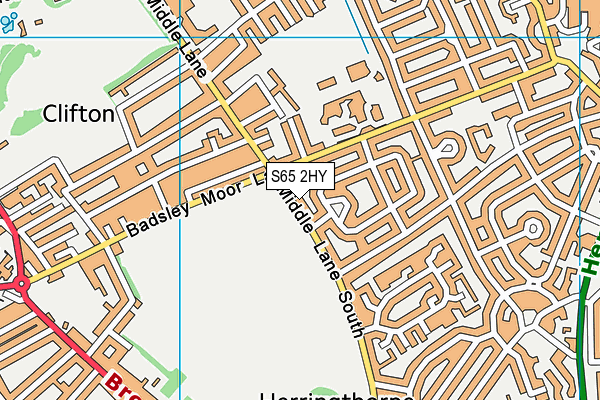 S65 2HY map - OS VectorMap District (Ordnance Survey)