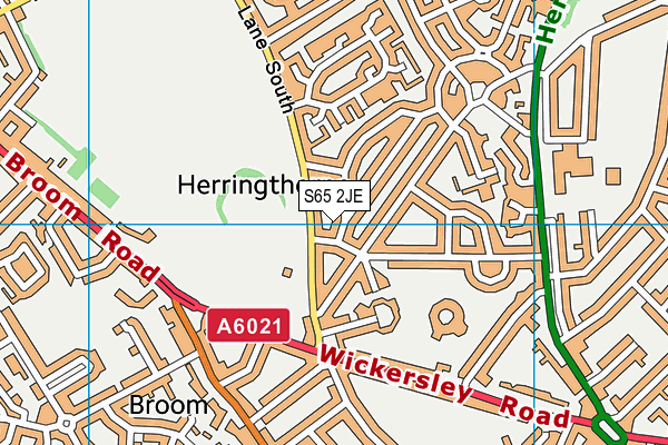 S65 2JE map - OS VectorMap District (Ordnance Survey)