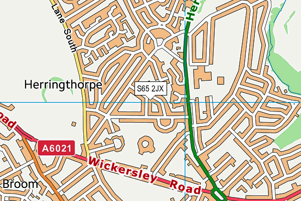 S65 2JX map - OS VectorMap District (Ordnance Survey)