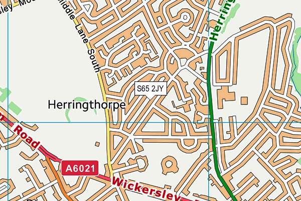 S65 2JY map - OS VectorMap District (Ordnance Survey)