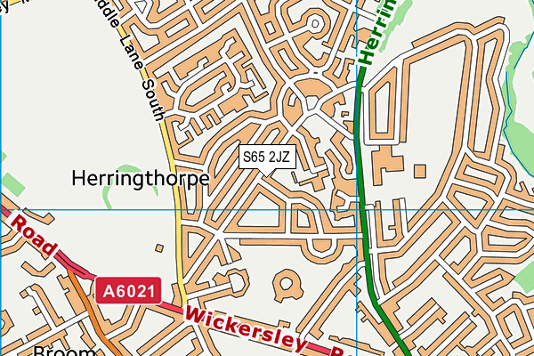 S65 2JZ map - OS VectorMap District (Ordnance Survey)