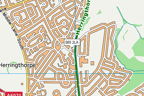 S65 2LA map - OS VectorMap District (Ordnance Survey)