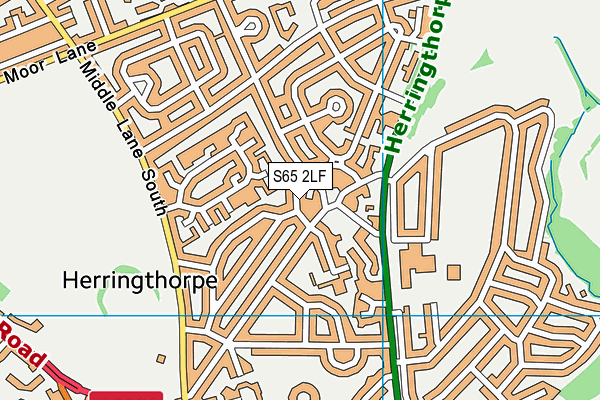 S65 2LF map - OS VectorMap District (Ordnance Survey)