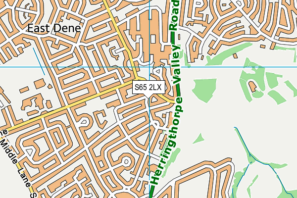 S65 2LX map - OS VectorMap District (Ordnance Survey)