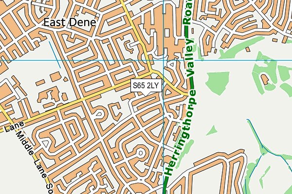S65 2LY map - OS VectorMap District (Ordnance Survey)