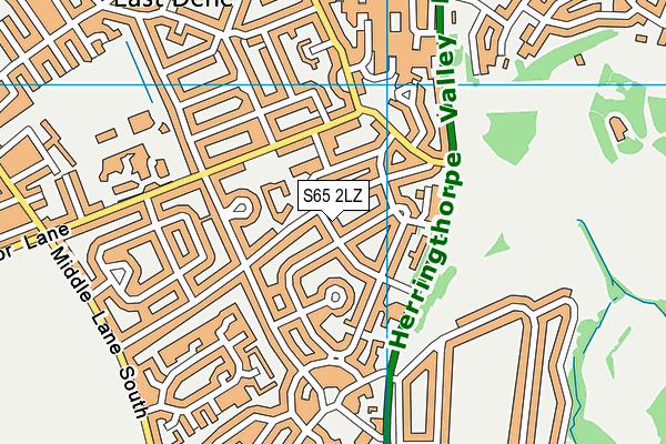 S65 2LZ map - OS VectorMap District (Ordnance Survey)
