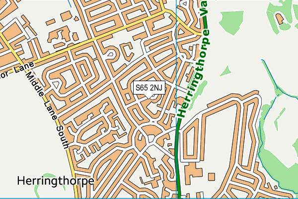 S65 2NJ map - OS VectorMap District (Ordnance Survey)