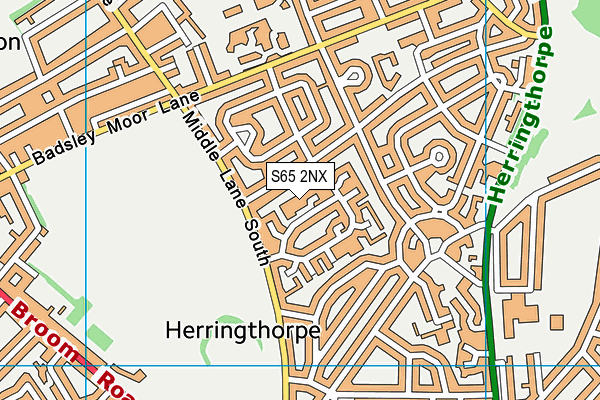 S65 2NX map - OS VectorMap District (Ordnance Survey)