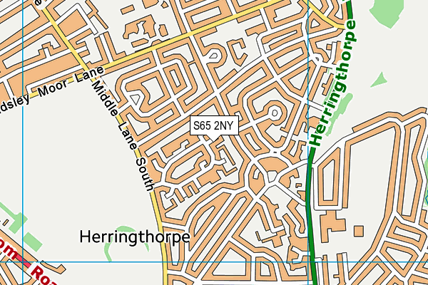 S65 2NY map - OS VectorMap District (Ordnance Survey)