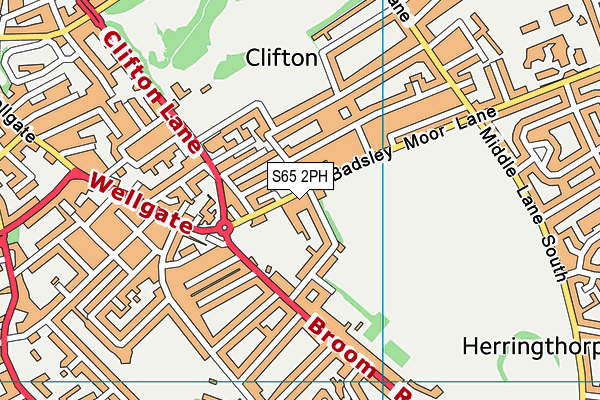 S65 2PH map - OS VectorMap District (Ordnance Survey)