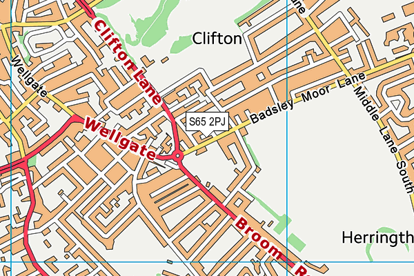 S65 2PJ map - OS VectorMap District (Ordnance Survey)