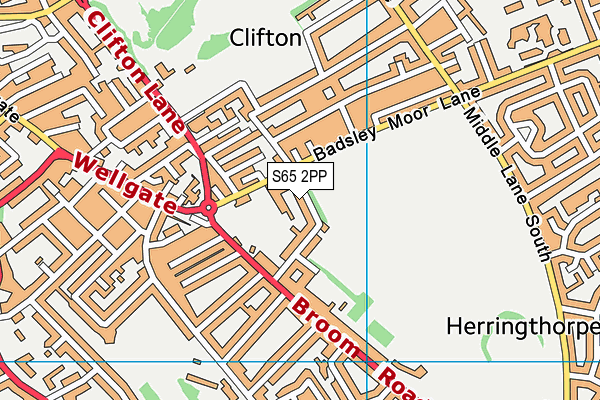 S65 2PP map - OS VectorMap District (Ordnance Survey)