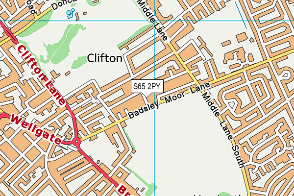 S65 2PY map - OS VectorMap District (Ordnance Survey)