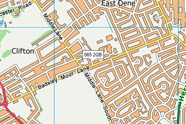 S65 2QB map - OS VectorMap District (Ordnance Survey)