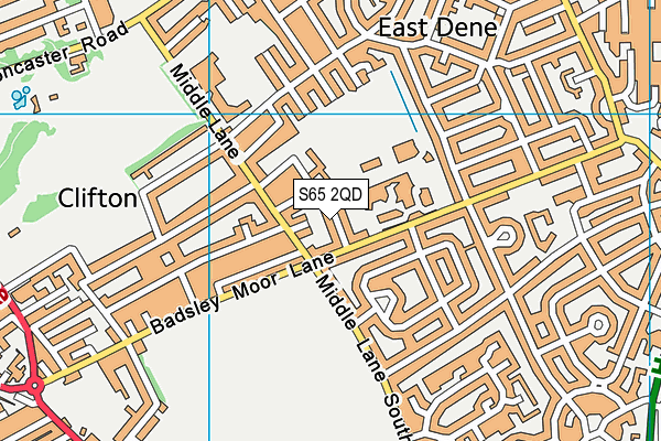 S65 2QD map - OS VectorMap District (Ordnance Survey)