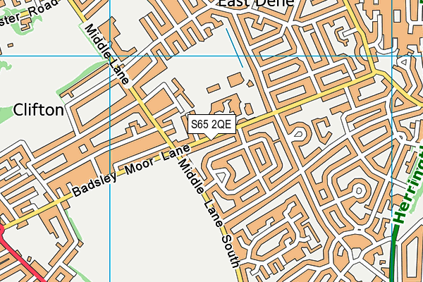 S65 2QE map - OS VectorMap District (Ordnance Survey)