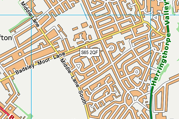 S65 2QF map - OS VectorMap District (Ordnance Survey)