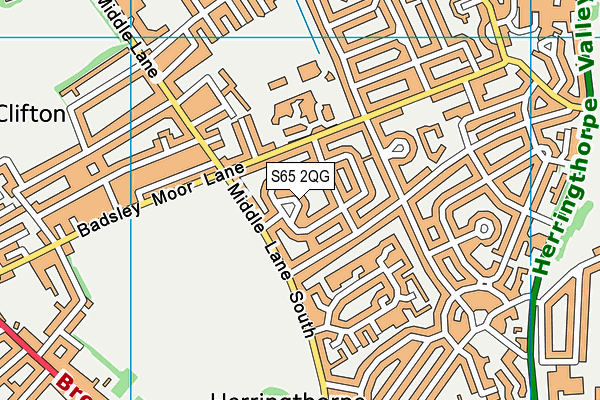 S65 2QG map - OS VectorMap District (Ordnance Survey)