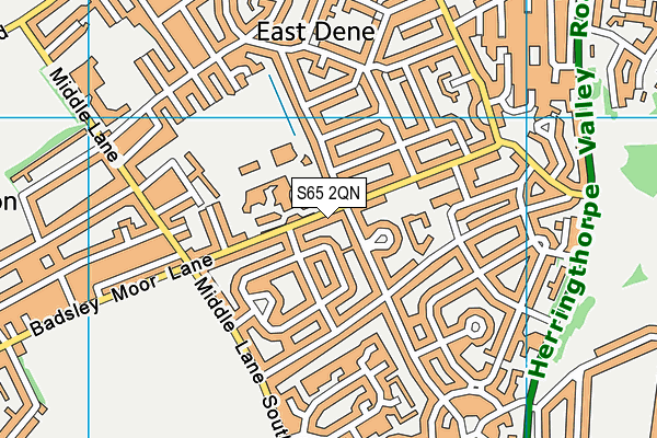 S65 2QN map - OS VectorMap District (Ordnance Survey)