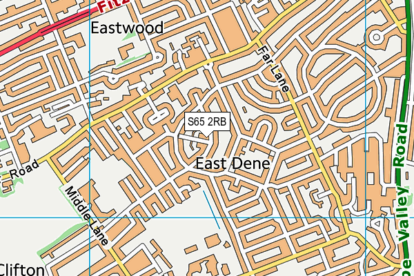 S65 2RB map - OS VectorMap District (Ordnance Survey)