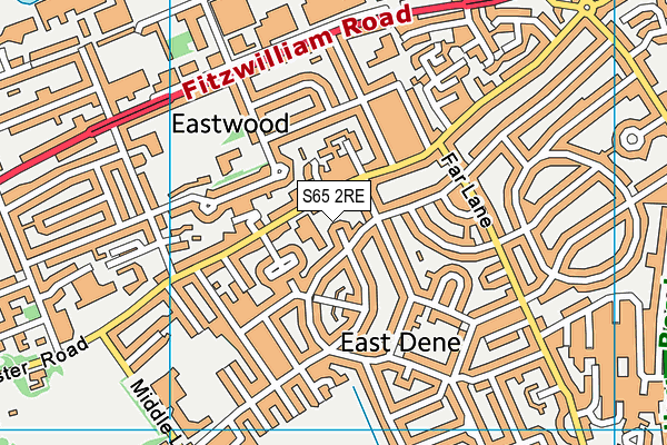 S65 2RE map - OS VectorMap District (Ordnance Survey)