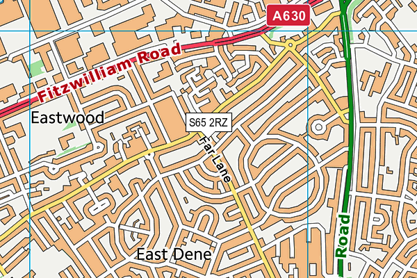 S65 2RZ map - OS VectorMap District (Ordnance Survey)