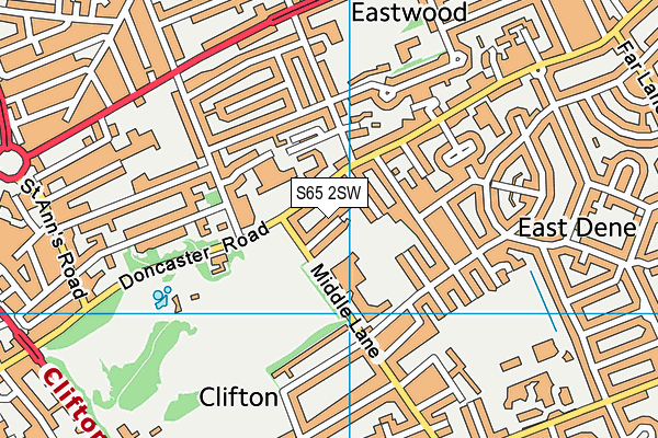 S65 2SW map - OS VectorMap District (Ordnance Survey)