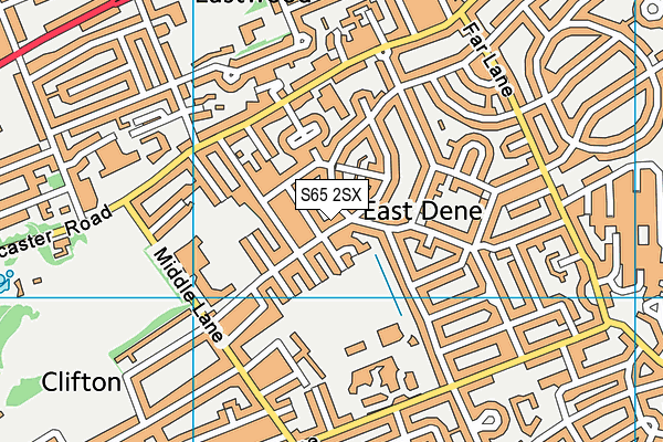 S65 2SX map - OS VectorMap District (Ordnance Survey)