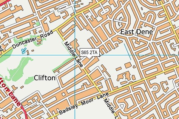 S65 2TA map - OS VectorMap District (Ordnance Survey)