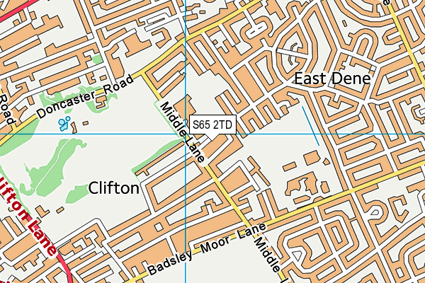 S65 2TD map - OS VectorMap District (Ordnance Survey)