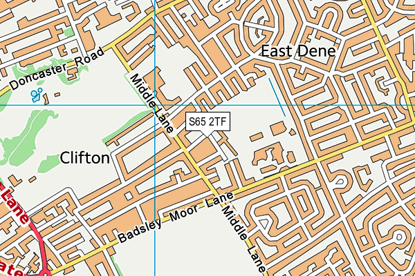 S65 2TF map - OS VectorMap District (Ordnance Survey)