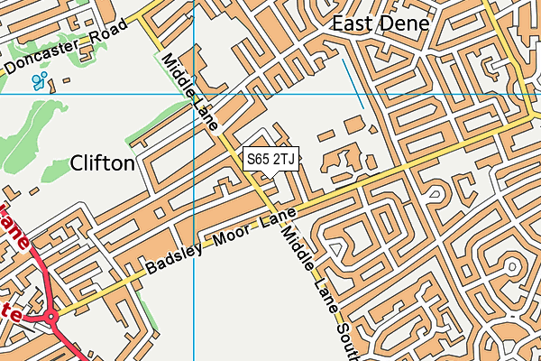 S65 2TJ map - OS VectorMap District (Ordnance Survey)