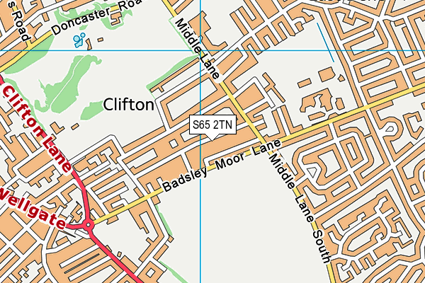 S65 2TN map - OS VectorMap District (Ordnance Survey)