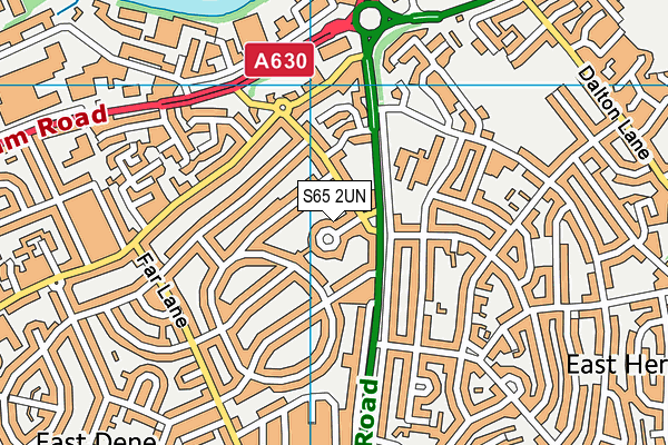 S65 2UN map - OS VectorMap District (Ordnance Survey)